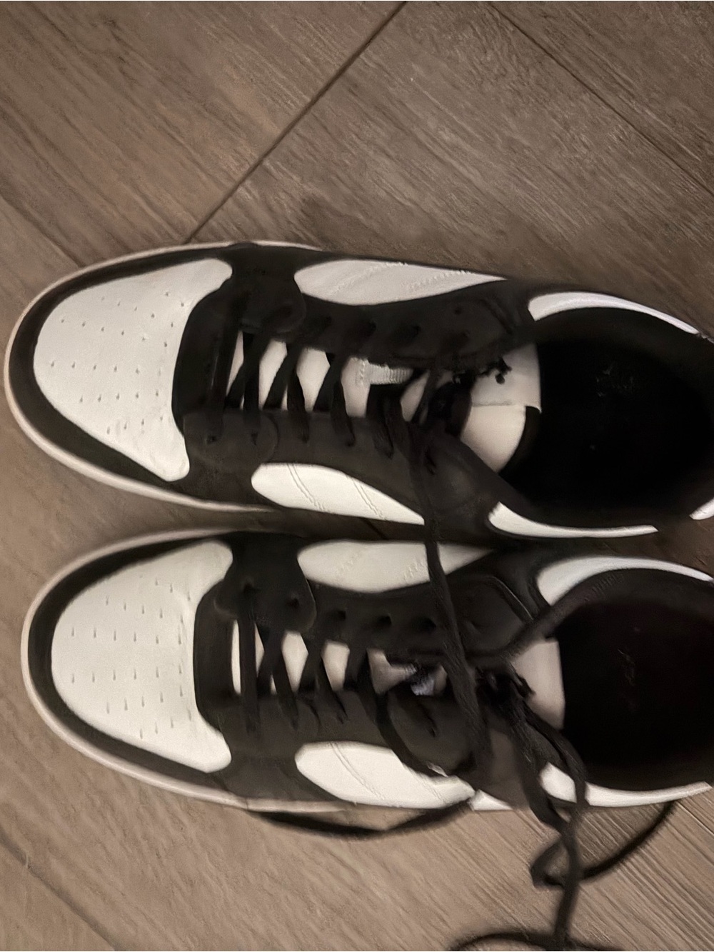 Black and White Low-Top Leather Sneakers